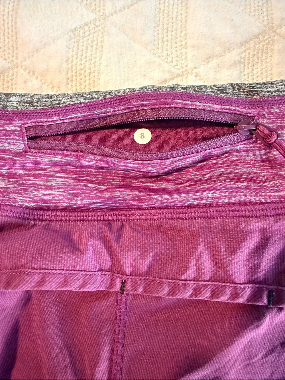 lululemon athletica Plum Performance Shorts with Heathered Waistband Size 8 - Picture 5 of 5